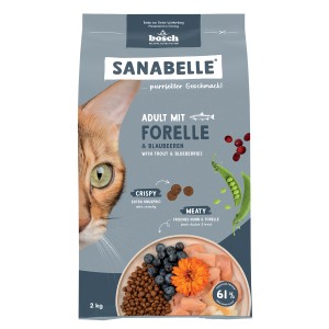 Sanabelle Katzen-Trockenfutter Adult mit Forelle & Blaubeeren 2 kg