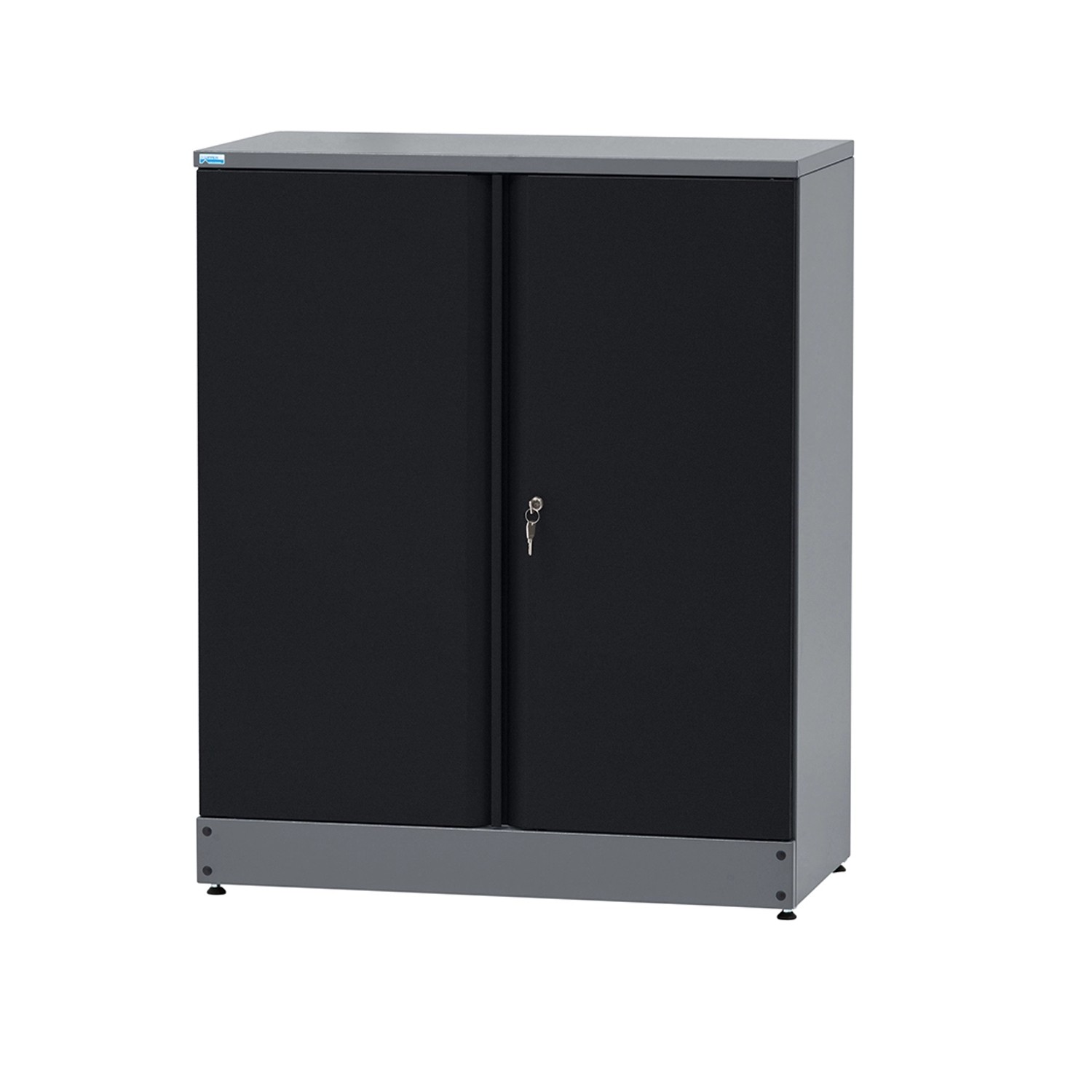 Küpper Hochschrank mit 2 Türen 3 Fachböden 110 cm Schwarz günstig online kaufen