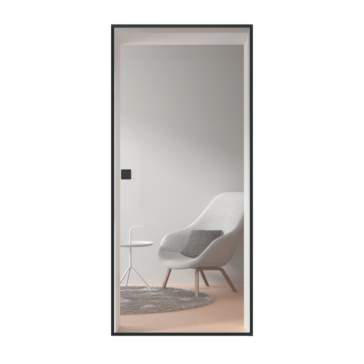 Glasschiebetür ESG Floatglas Siebdruck-Dekor 94 x 206 cm DIN Links/Rechts