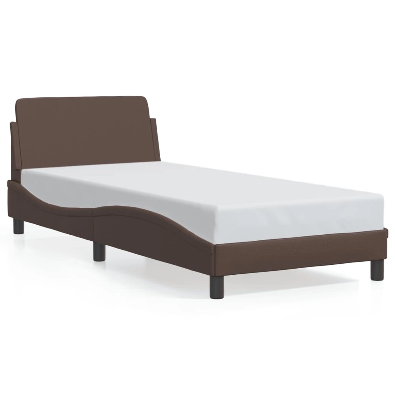 vidaXL Bettgestell Dover Braun 90x190 cm Kunstleder 373100 günstig online kaufen