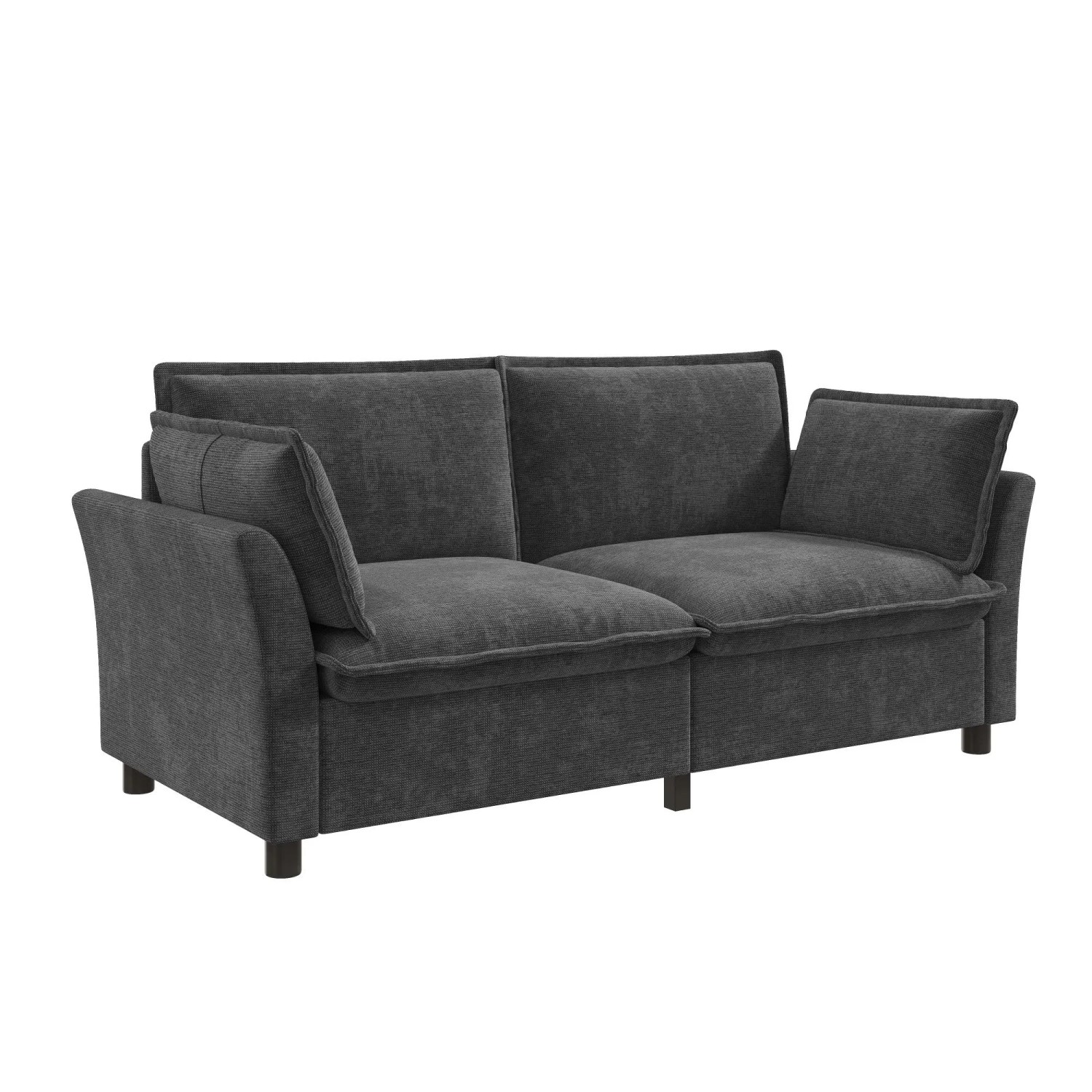 Merax Sofa 2 Sitzer Cloud Design Chenille Kissen Grau