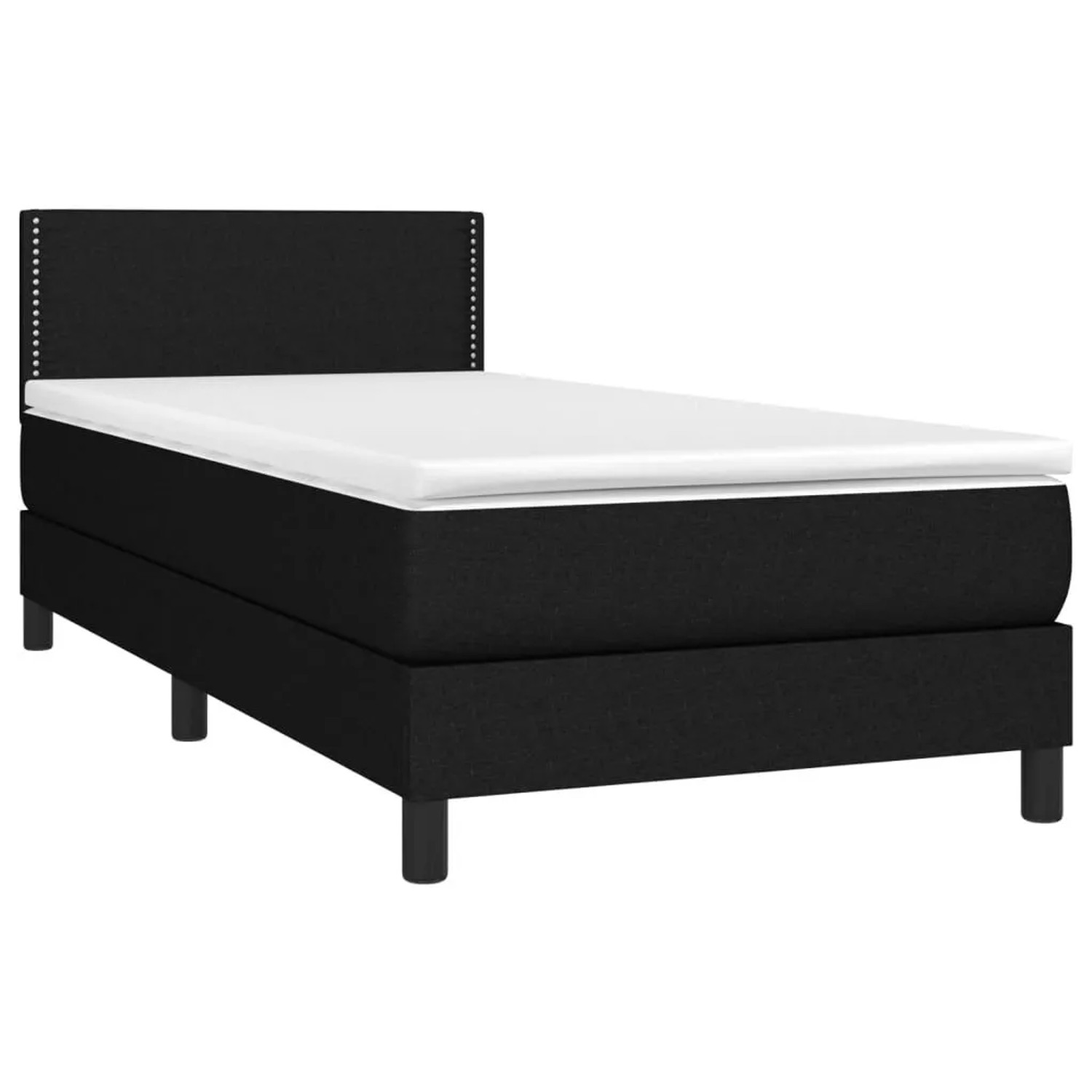 vidaXL Boxspringbett mit Matratze & LED Schwarz 90x190 cm Stoff 3133039 günstig online kaufen
