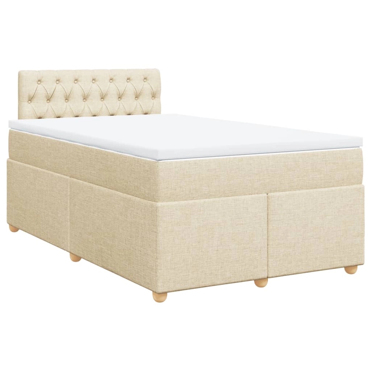 vidaXL Boxspringbett mit Matratze Creme 120x190 cm Stoff 3286631 günstig online kaufen