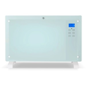 EL Fuego Glaskonvektor-Heizgerät mit Timer, weißes Design, LCD-Display und Touchscreen.