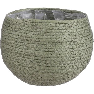 Runder, grüner Mica Decorations Jorck Korb, 15x18 cm, ideal als Übertopf oder zur Aufbewahrung.