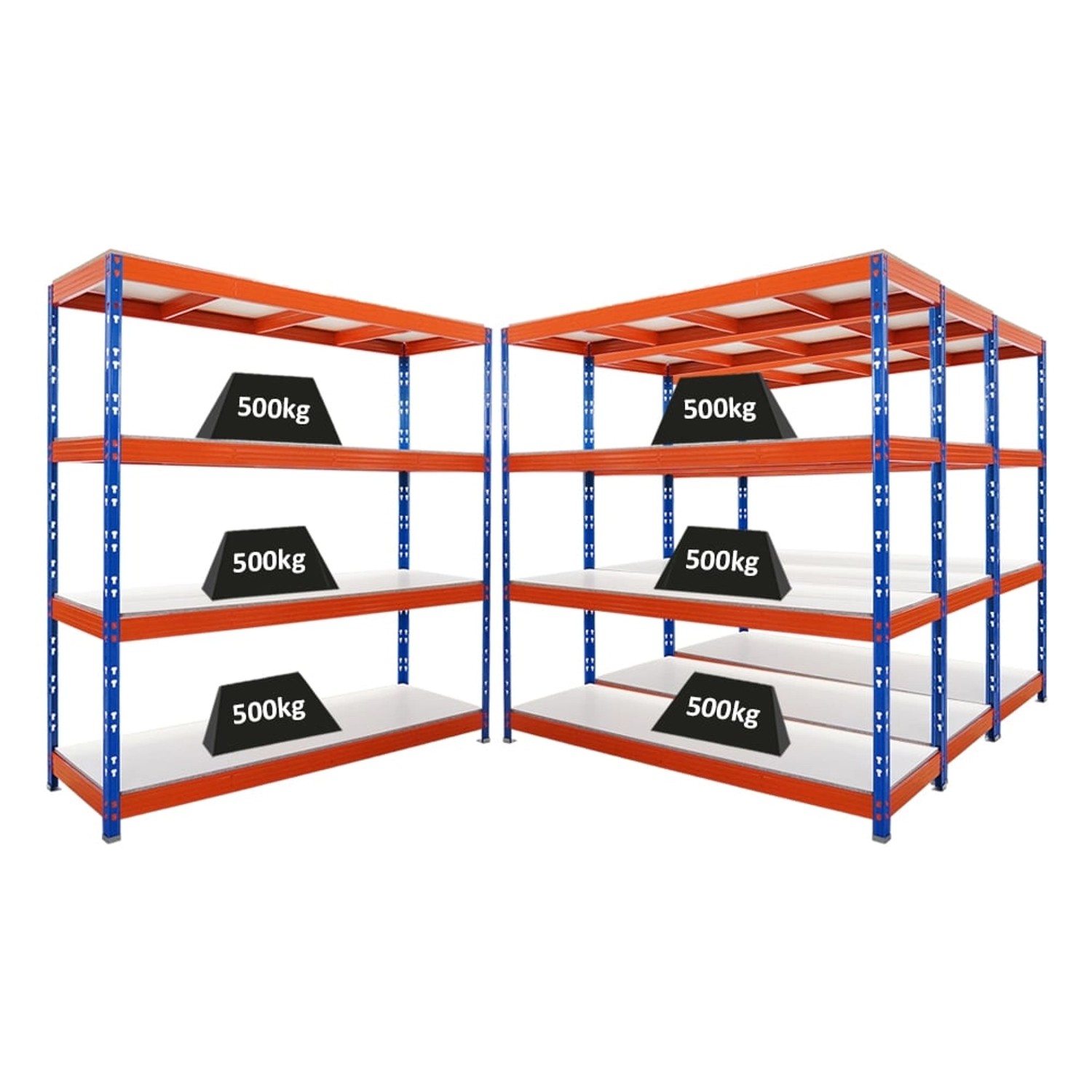 PROREGAL Mega Deal 4x Profi Schwerlastregal Rhino HxBxT 200x200x60cm 4 Mela günstig online kaufen