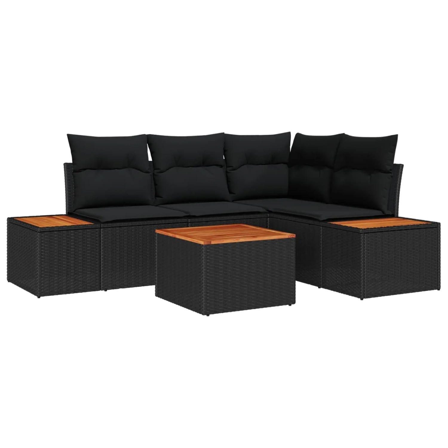 vidaXL Gartensofa-Set mit Kissen mit Speicher 4 Stk Schwarz Polyrattan 3356 günstig online kaufen