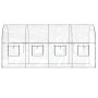 Transparentes furnicato Gewächshaus (160x400x190 cm) aus PVC und Stahl mit Rollfenstern.