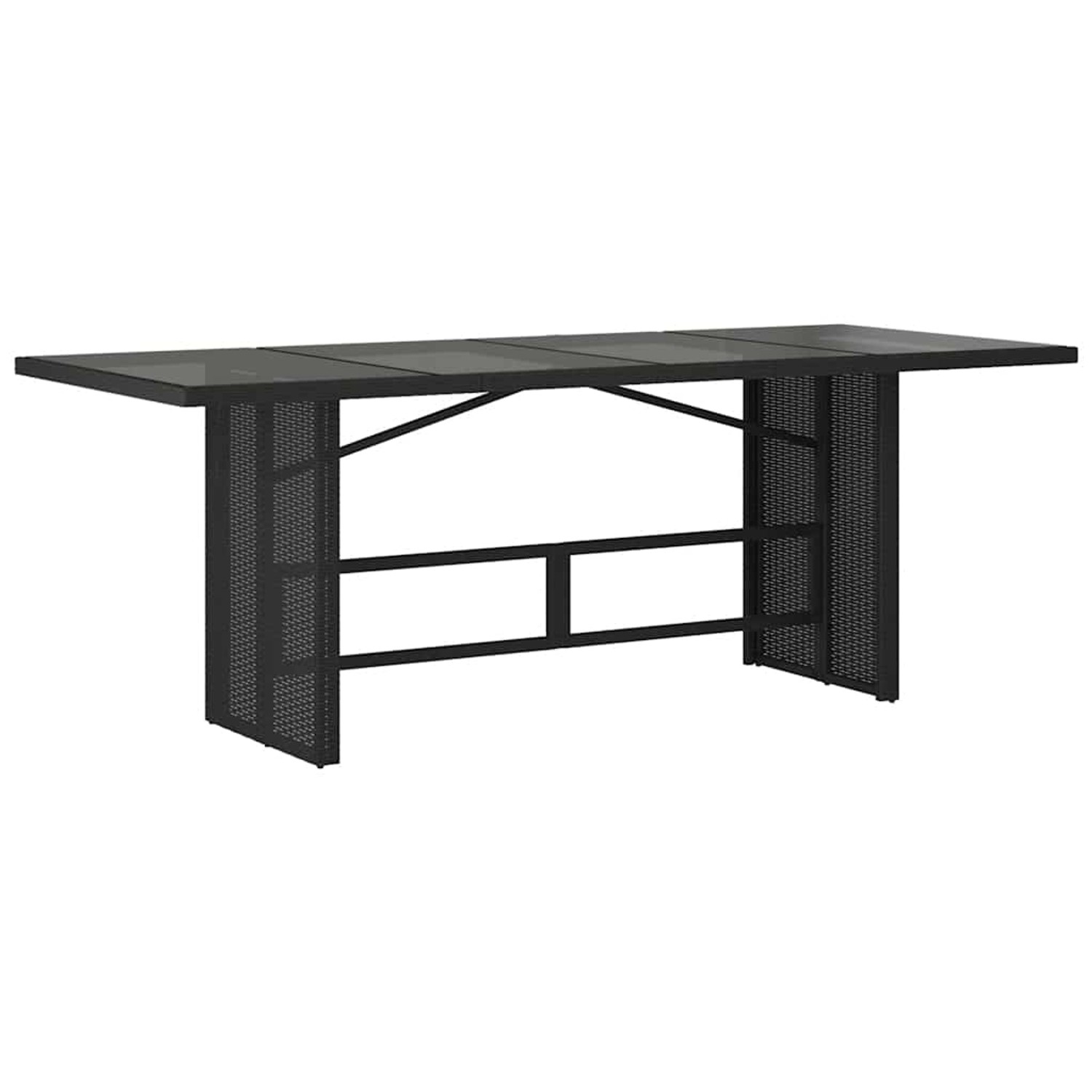 vidaXL Gartentisch mit Glasplatte Schwarz 190x80x74 cm Poly Rattan 365304 günstig online kaufen