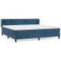 Dunkelblaues vidaXL Boxspringbett (200x200 cm) mit Matratze und Samtbezug.