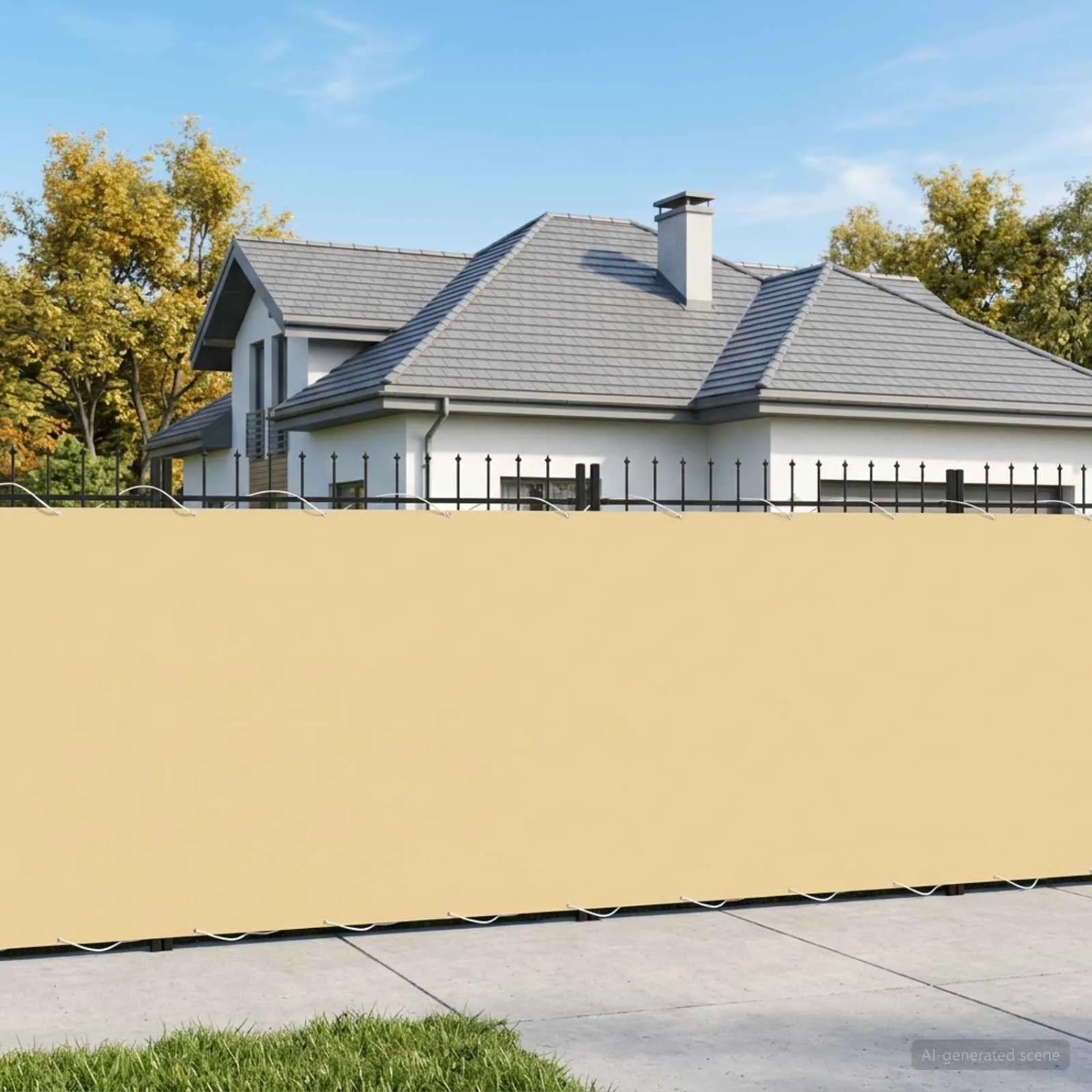 vidaXL Balkon Sichtschutz 150 x 500 cm Stoff mit PU-Beschichtung Sand 42036305