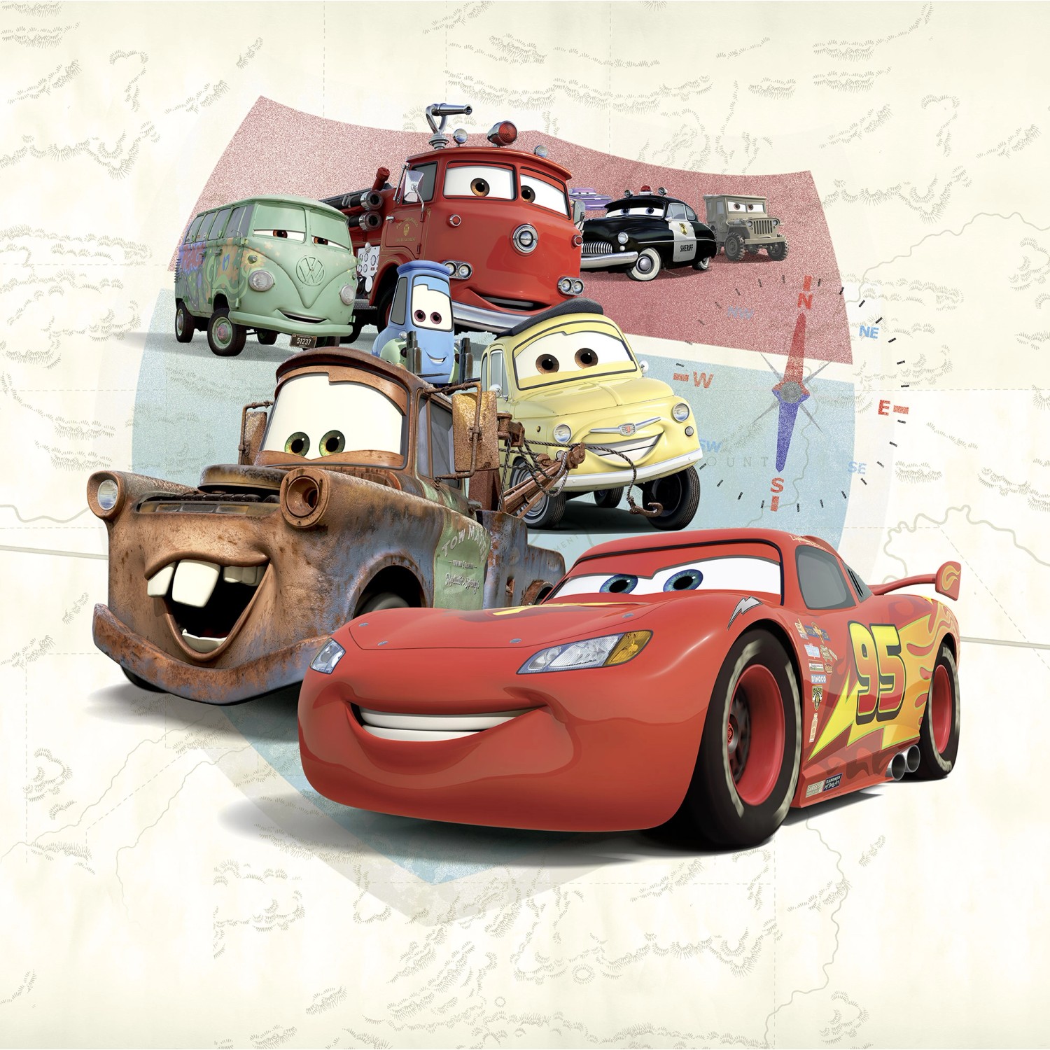 Komar Vlies Fototapete Disney and Pixar Cars Open Road Bunt günstig online kaufen