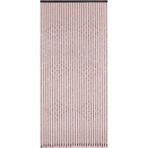 Dekorativer Türvorhang Ganges in Mahagoni, 90x200 cm, aus Holzperlen und Fruchtkernen.