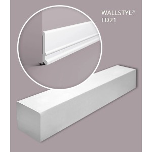 NOEL & MARQUET NMC FD21 WALLSTYL Sockelleisten Set, 24m, weiße Zierleisten und Eckleisten.