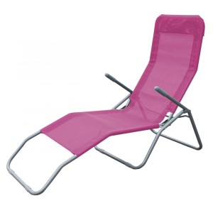 Lex Siestaliege Kippliege Sonnenliege Strandliege Gartenliege Klappbar Pink