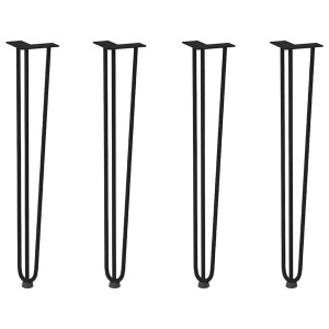 4er Set schwarze Haarnadelbeine (72cm) aus Stahl für Konsolentische.