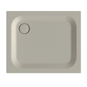 Quadratische Bette Duschwanne Steel, 80x80 cm, Stone, aus glasiertem Titan-Stahl mit mittigem Ablauf.