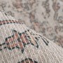 Beiger Kurzflor Teppich im Vintage-Look (160x230 cm) aus Baumwolle mit orientalischem Muster.