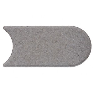 Graue Mähkante Maxi aus Beton, ca. 31,5 cm breit, zur Rasenbegrenzung.