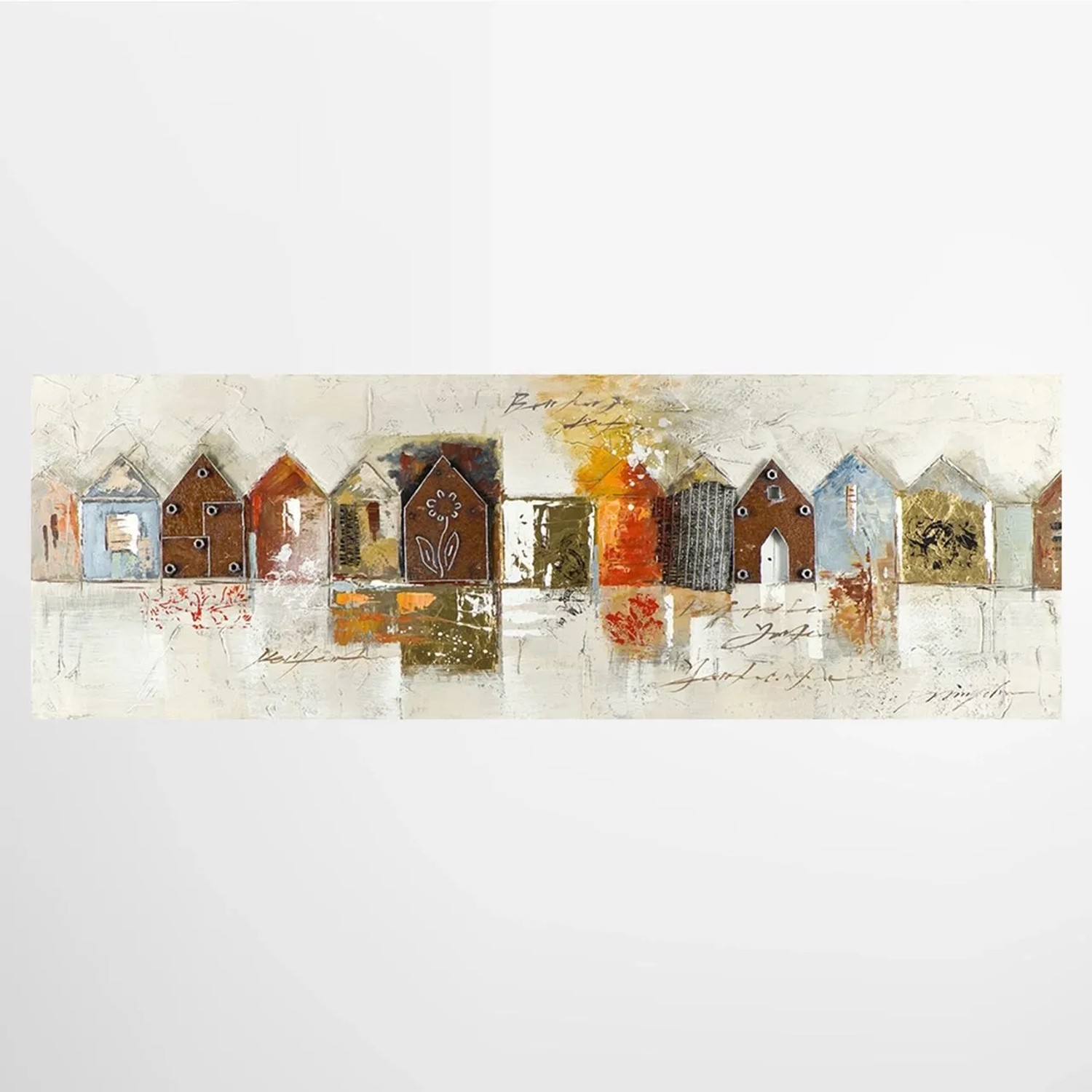 Art Universe Leinwandbild Häuschen aus Metall 50 x 150 cm