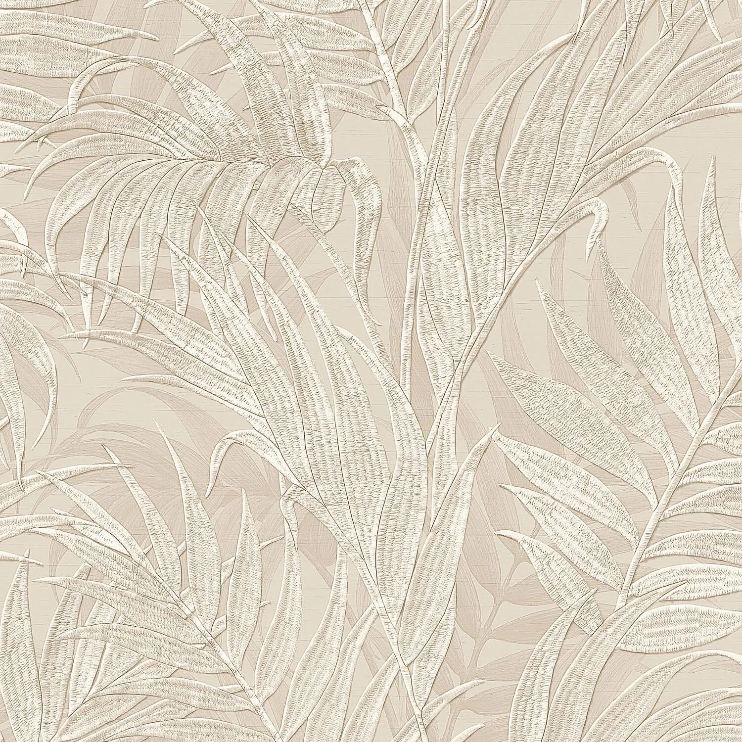 PROFHOME Gr322102-Di Florale Tapete Creme Perl-Beige Seiden-Grau 0,53 m x 10,05 m  5,33 m2