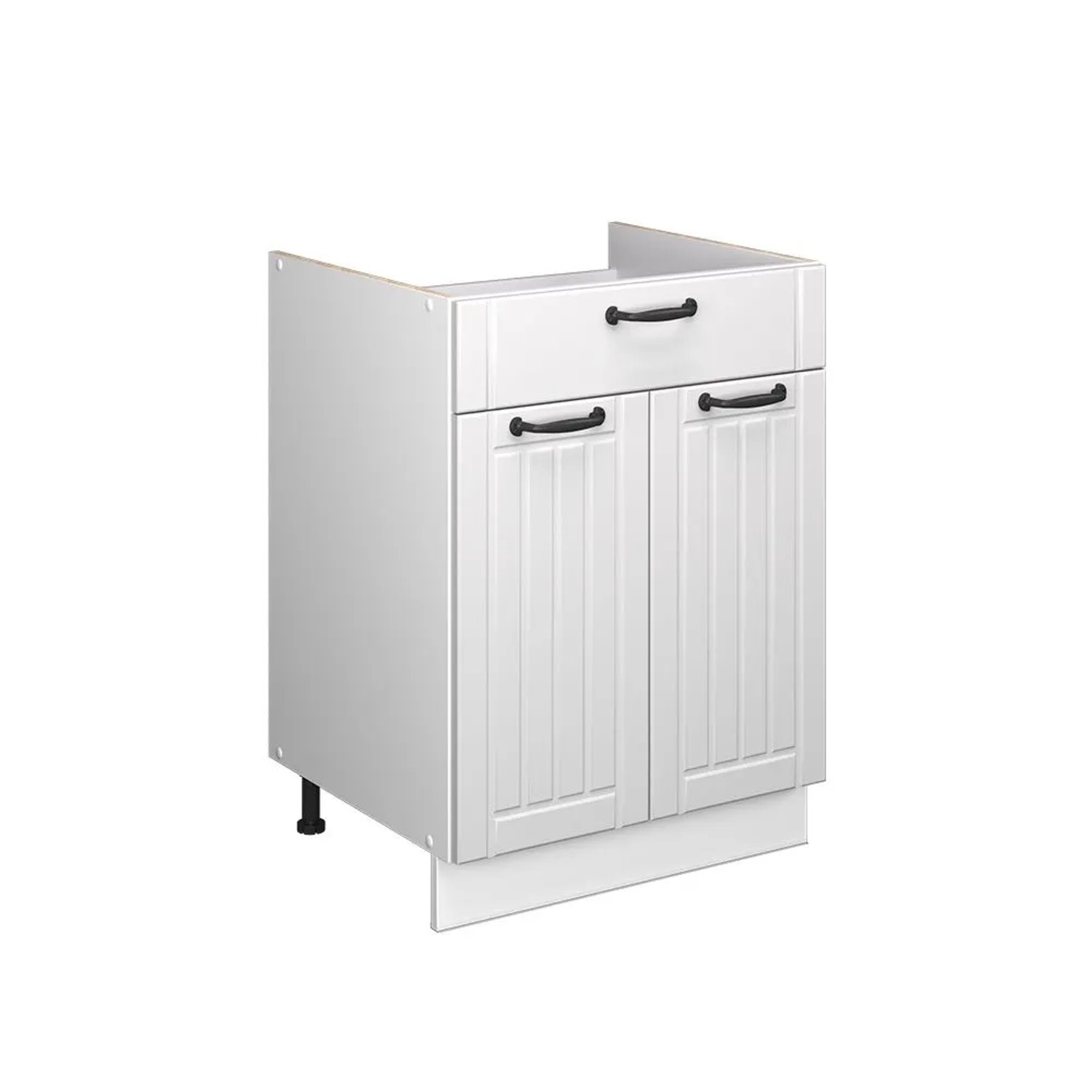 Vicco Unterschrank für Spüle/Kochfeld Fame-Line Weiß Landhaus/Weiß 60 x 82 mit Schublade ohne Arbeitsplatte Art Nr 60973