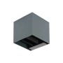 Moderne, schwarze LED Außenwandleuchte Lius mit Bewegungsmelder aus Aluminium.