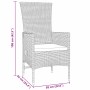 vidaXL Garten Essgruppe, 5-tlg, beige Poly Rattan, mit Maßen des Stuhls.
