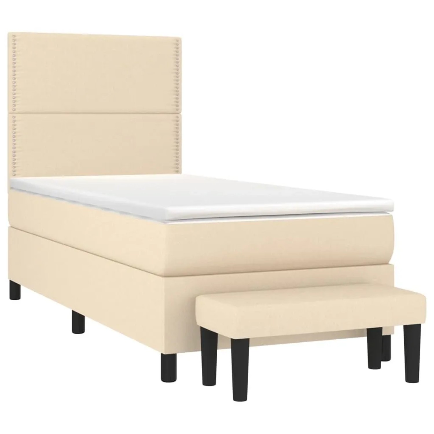 vidaXL Boxspringbett mit Matratze Creme 90x200 cm Stoff 3136490 günstig online kaufen