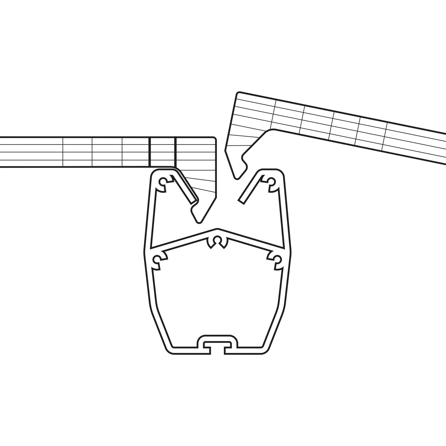 Detailansicht Gutta Terrassenüberdachung Bausatz: Profil mit Hohlkammerplatten.