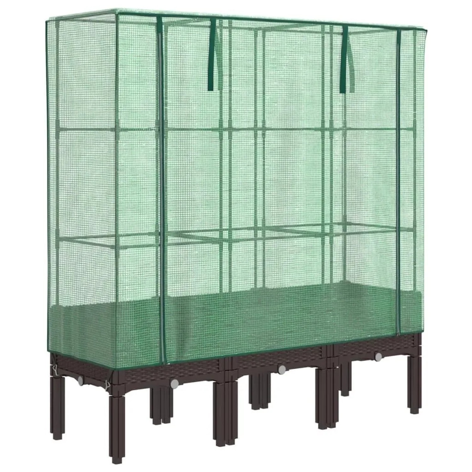 Furnicato Hochbeet Mit Gewächshaus-aufsatz Rattan-optik 120x40x140 Cm