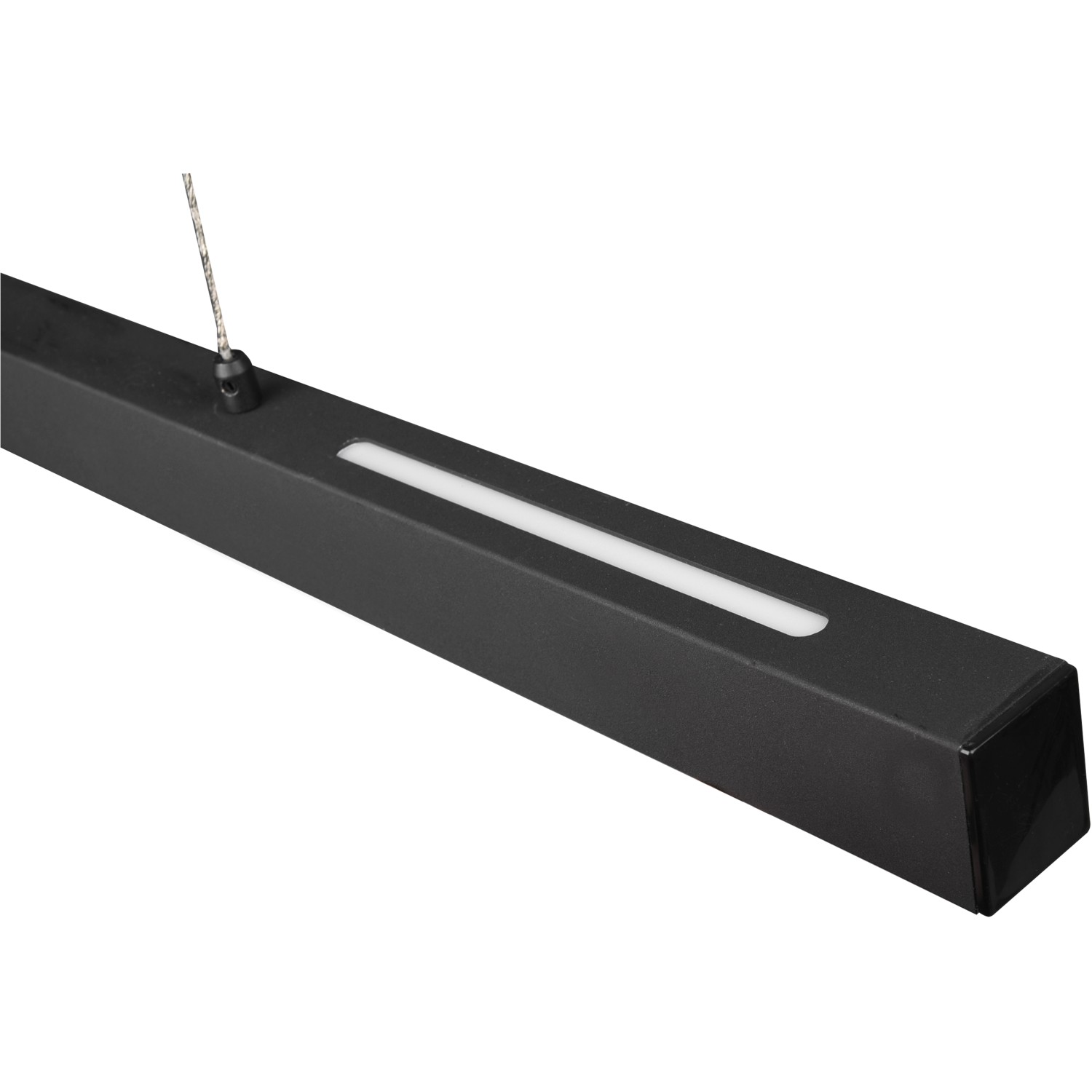 Moderne LED-Pendelleuchte Paros in Schwarz matt, dimmbar. Ideal für Wohn- und Esszimmer.