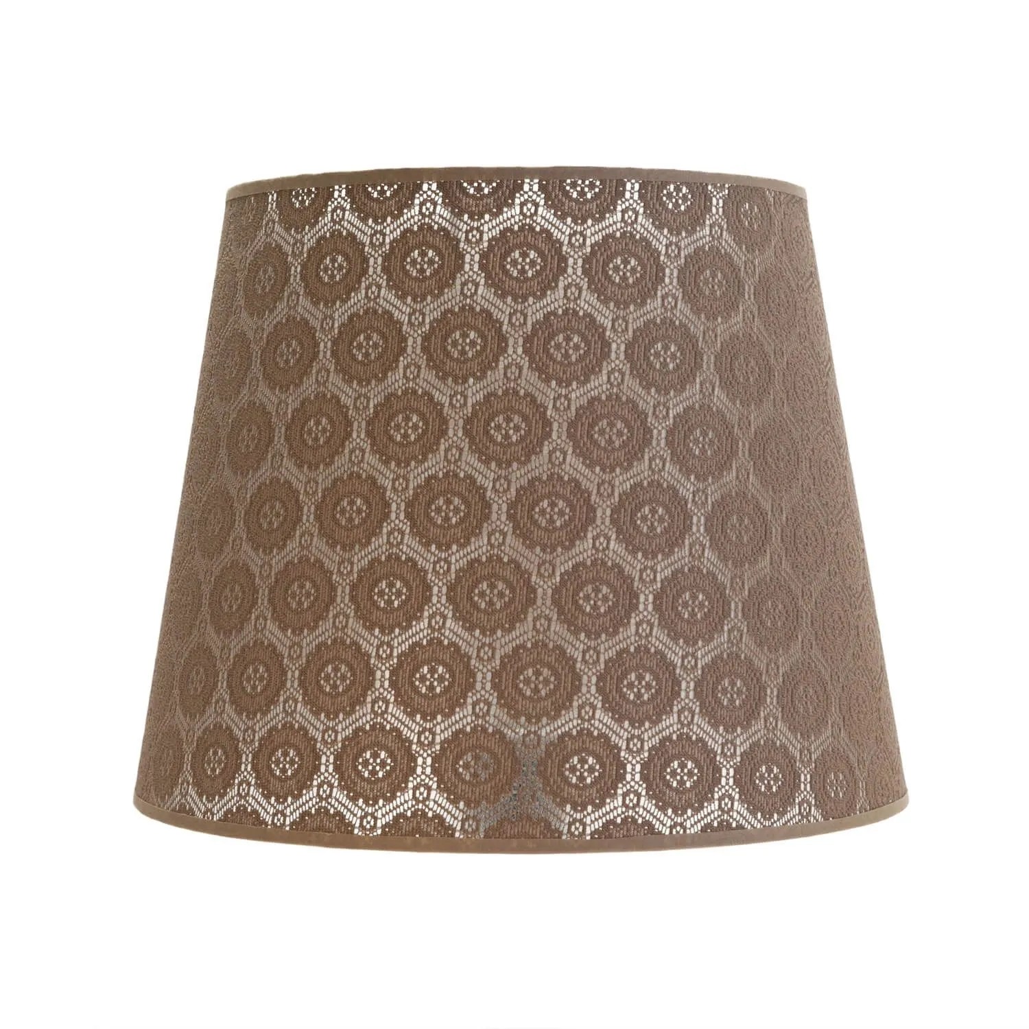 Licht-Erlebnisse Lampenschirm Spitze Stoff Für Stehlampen Ø 38 cm E27 Konisch In Cappuccino