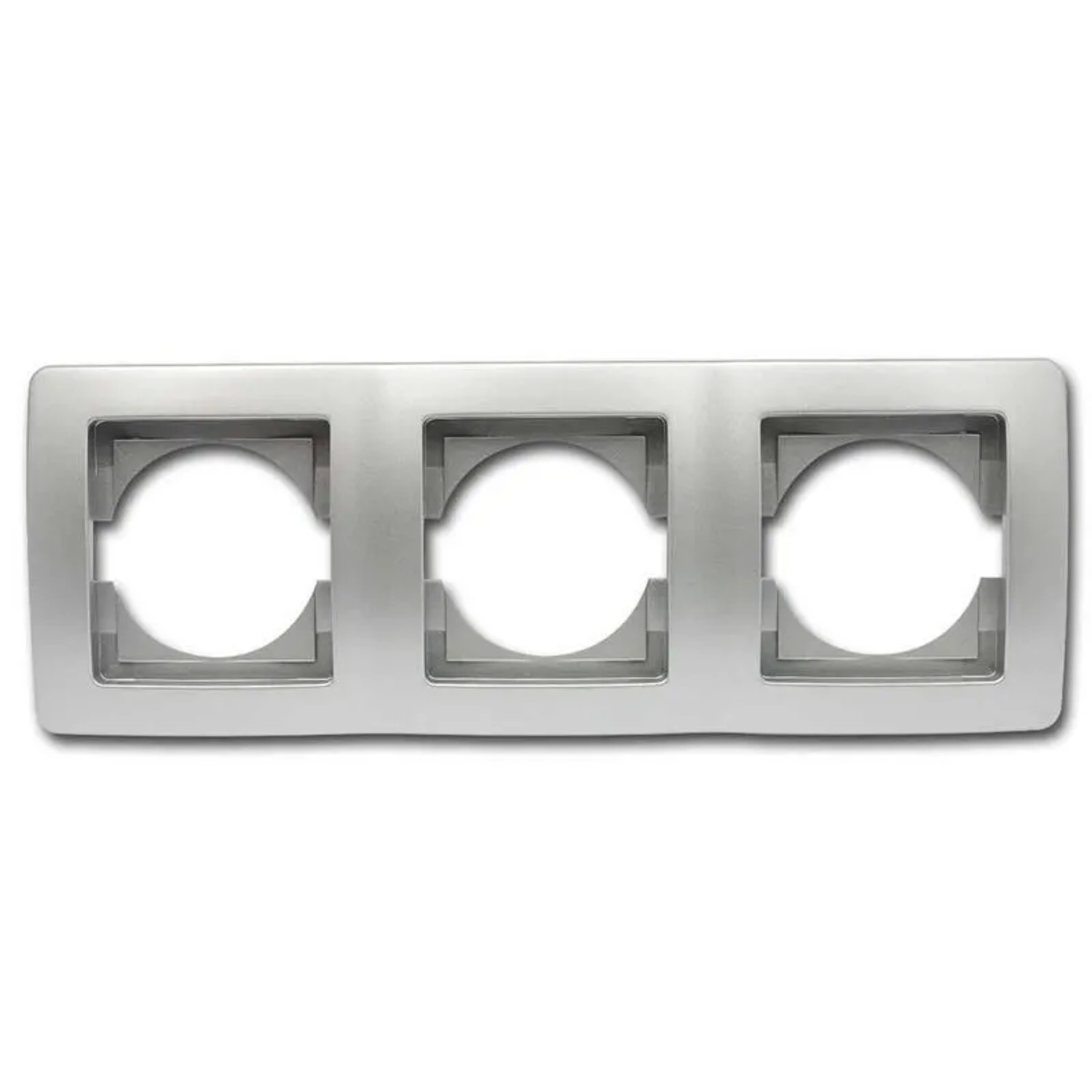 TEM EKONOMIK 3-Fach UP Rahmen Horizontal Silber