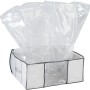Wenko Vakuum Soft Box L, weiße Textilbox mit durchsichtiger Vakuum-Tasche für platzsparende Aufbewahrung.