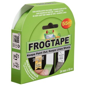 FrogTape Feinkrepp-Malerband Multi-Surface, 24 mm x 55 m, grüne Verpackung.