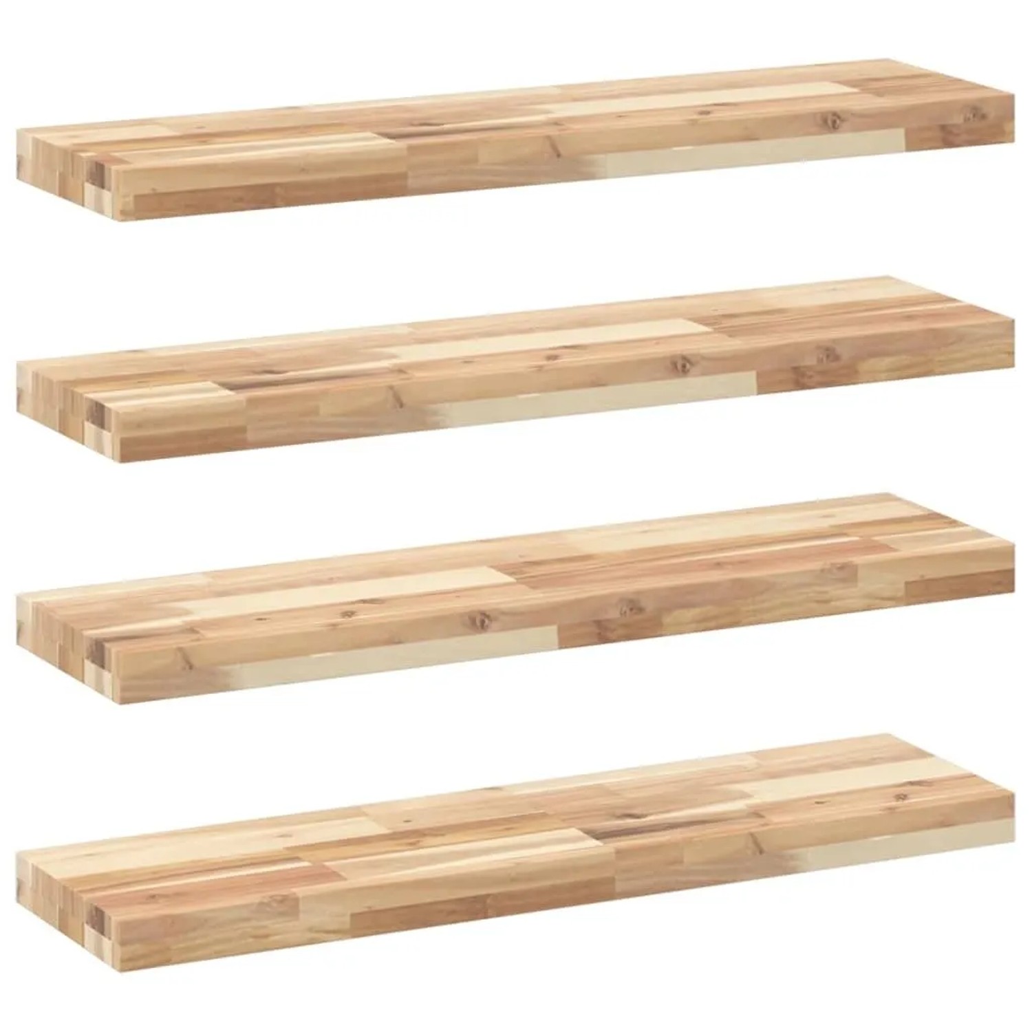 vidaXL Schweberegale 4 Stk 80x20x4 cm Massivholz Akazie Unbehandelt 3279426