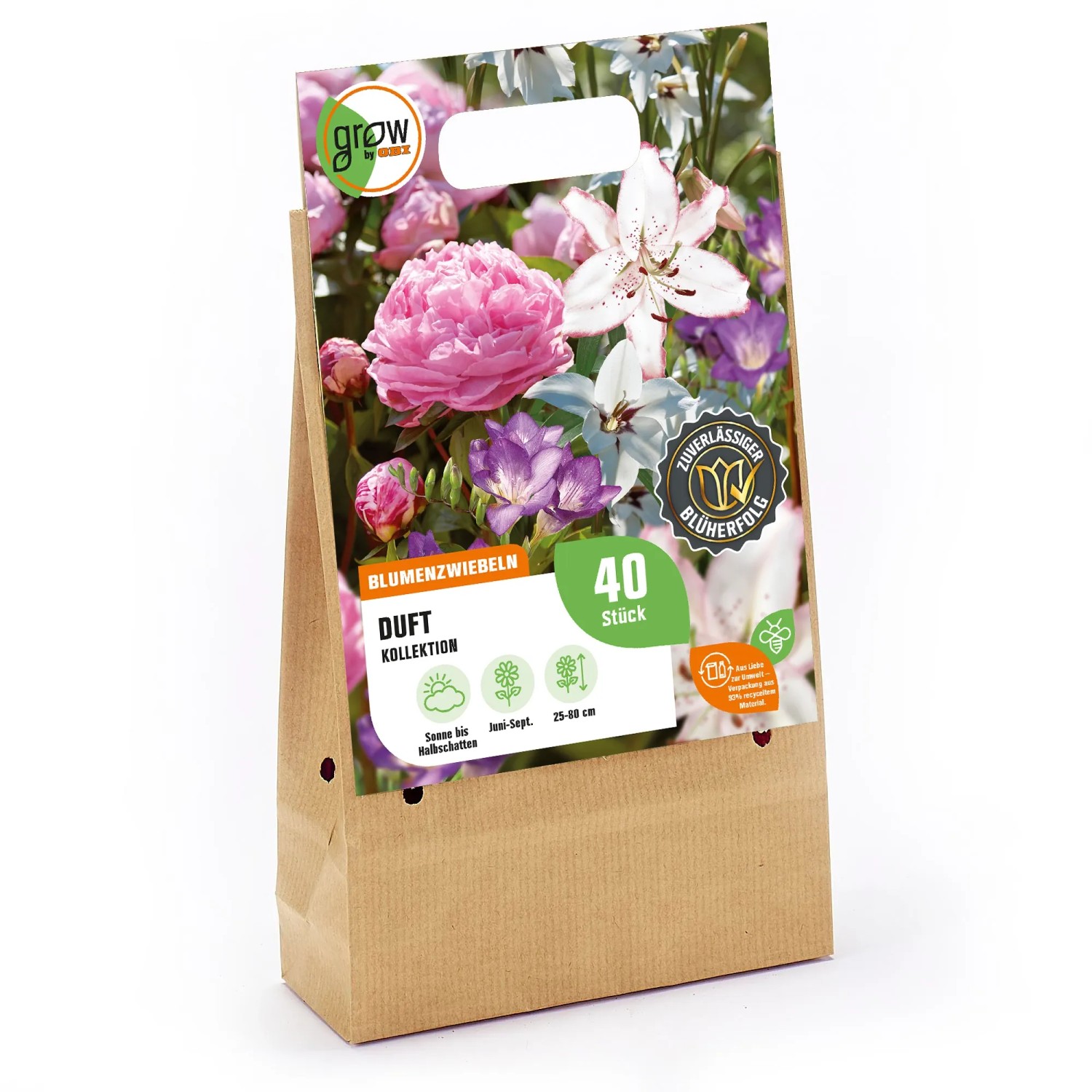 GROW by OBI Duft-Kollektion Blumenzwiebeln, Höhe 25-80cm, mit verschiedenen Blüten im Papierbeutel.