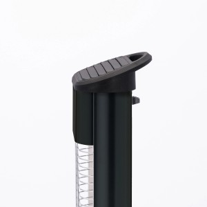 Detailaufnahme: Schwarzer Vasner Infrarot-Heizstrahler StandLine 23R mit Bedienelementen.