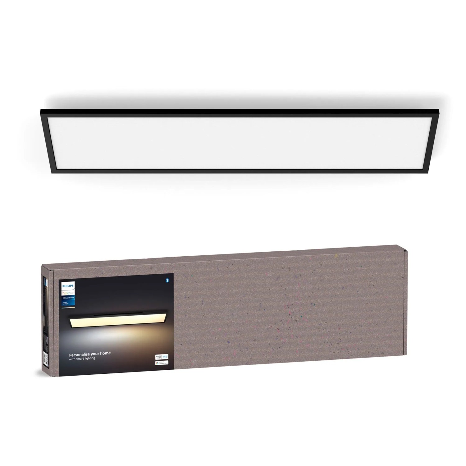 Philips Hue Smart-LED-Panelleuchte Aurelle White Ambiance Schwarz 120 cm x 30 cm