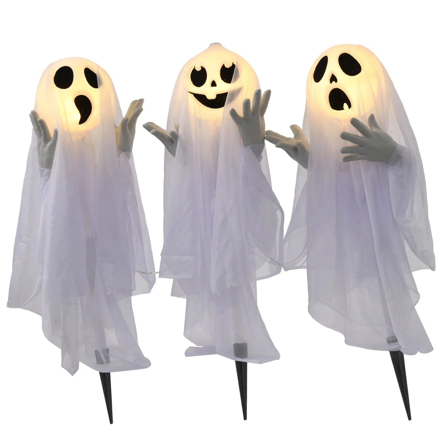 HOMCOM Halloween-Dekoration Stahl Polyester 54L x 10B x 60H cm Weiß