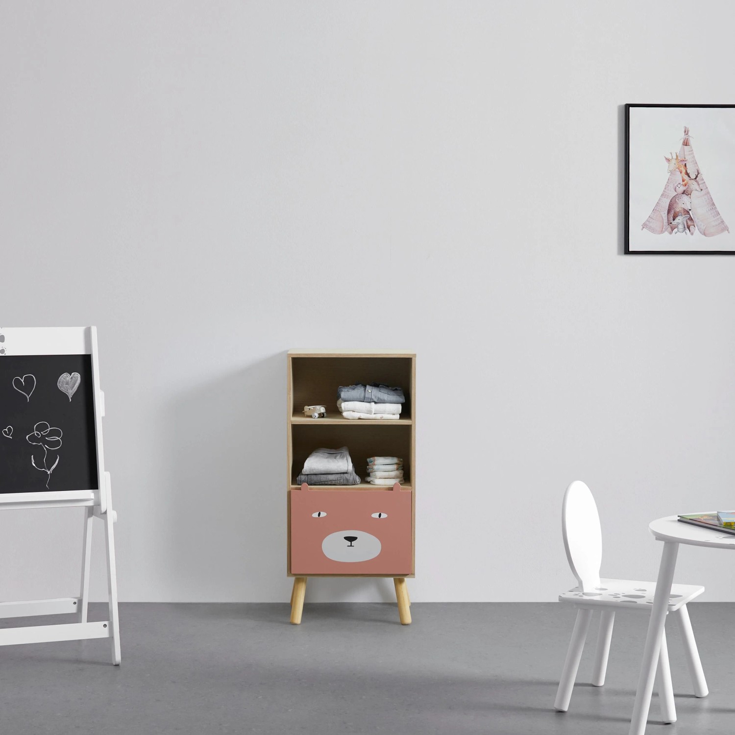 Bessagi Kids Kinderkommode Lanny Rosa Echtholz/MDF