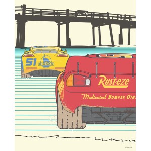 Komar Wandbild Cars Strong Together, 40x50 cm, gerollt. Cars Motiv mit Lightning McQueen und Cruz Ramirez.