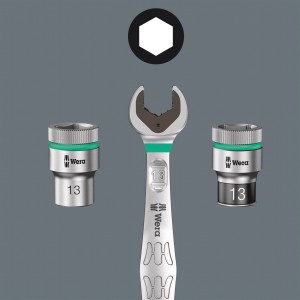 Wera Maul-Ringratschenschlüssel Joker, 16 mm, Chrom-Molybdän-Stahl mit Nickel-Chrom-Beschichtung.