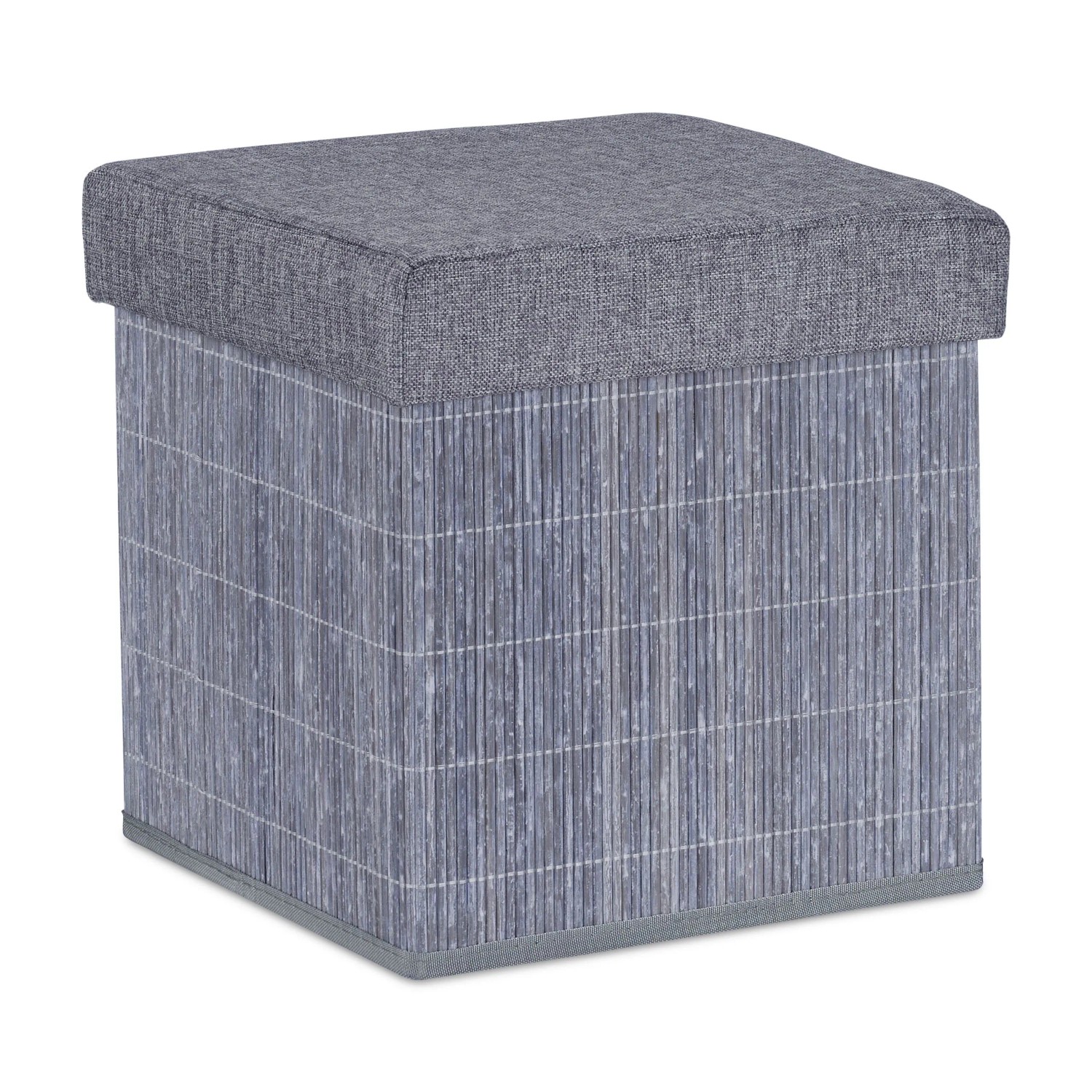 Relaxdays Sitzhocker Bambus Grau Faltbar 36 cm x 35 cm x 35 cm 2,6 kg