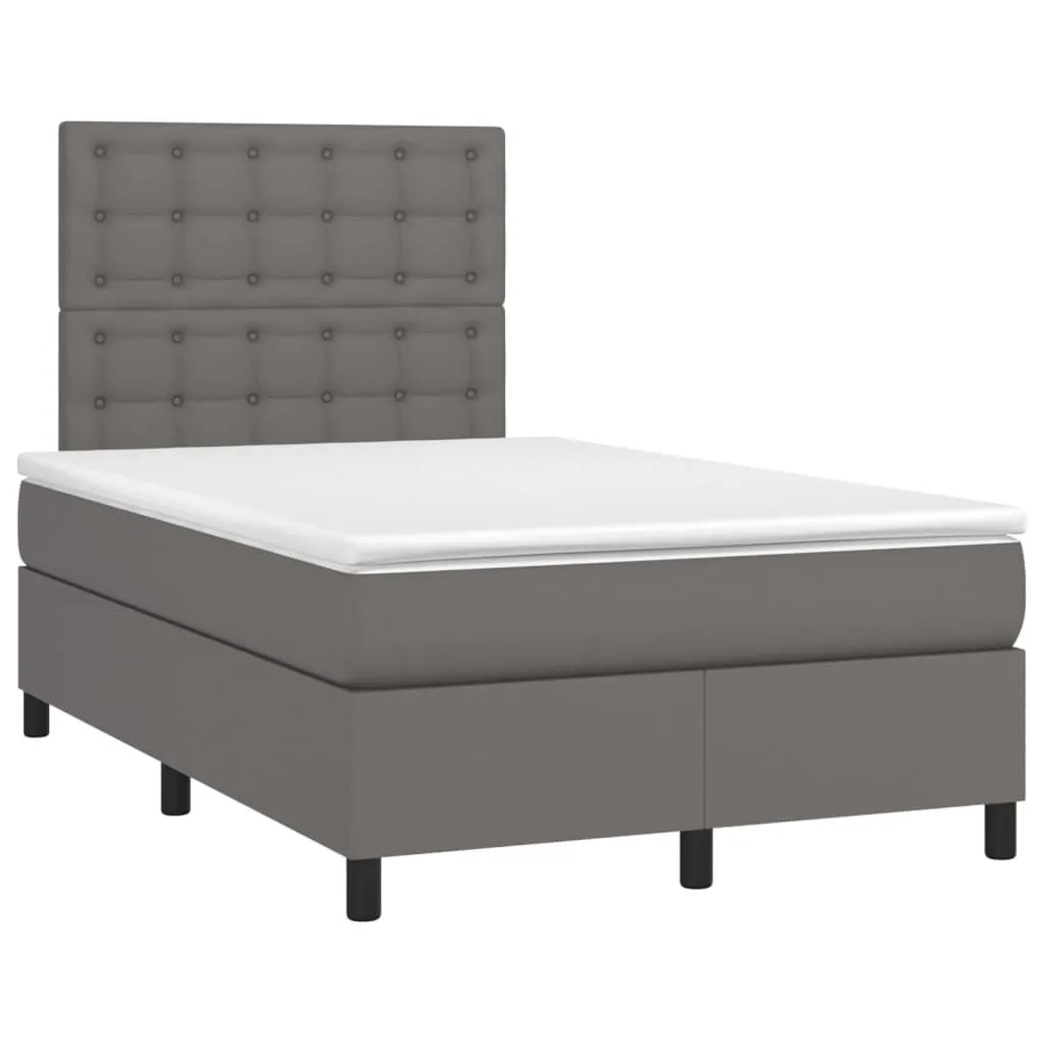 vidaXL Boxspringbett mit Matratze Grau 120x200 cm Kunstleder 3142837 günstig online kaufen