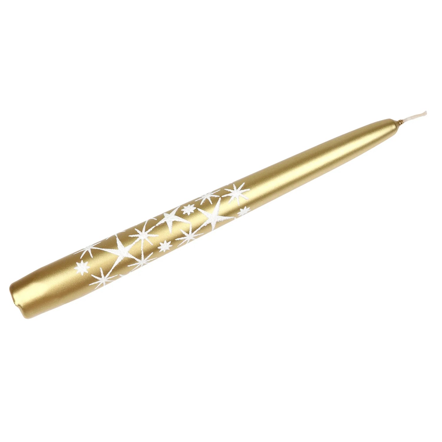 Steinhart Spitzkerze Glitzersterne Lackiert Ø 2,4 cm x 24 cm Gold