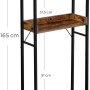 Vasagle Badezimmerregal mit 3 Ebenen in Braun-Schwarz, 25x63x165cm. Sideboard für mehr Stauraum.