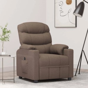 vidaXL Relaxsessel Elektrisch Taupe Stoff 3143499