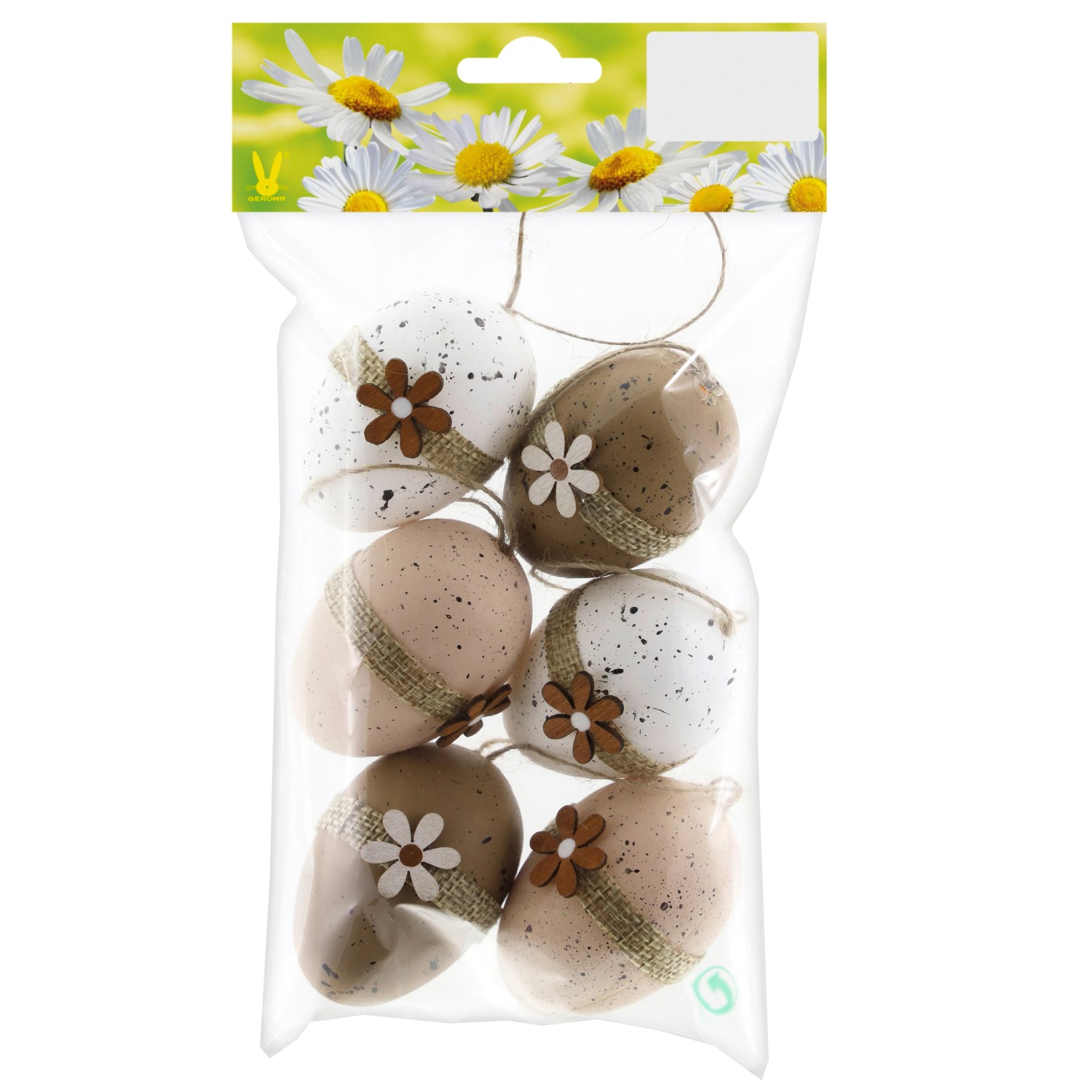 Ostereier-Set 6-teilig 4 cm x 6 cm Natur